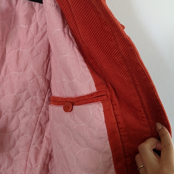 Anthro Elevenses Cropped Corduroy Lightweight Spring Jacket Coat - Picture 6 of 8